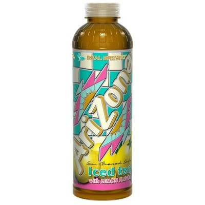 12x Arizona Lemon Iced Tea Bottles Drink Beverage Refreshing Fruit Juice 20oz