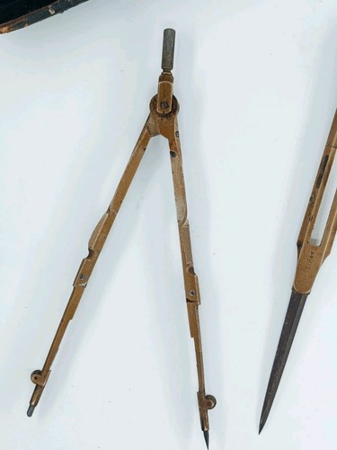 Antique Brass Naval Cartography Tool Compass And Proportions - Picture 4 of 15