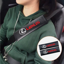Lexus 2pcs Car Safety Shoulder Cushion Pads Carbon Fiber Seatbelt Straps