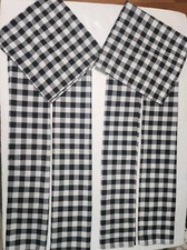2 Sets Kitchen Tiers Curtains Black White Gingham Checkered Plaid Valance Panel