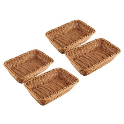 4 Stück rechteckiger Korb für Tisch oder Thekenaufsteller für Brot, Obst und 2212