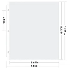 Clear Page Protectors Plastic Sleeves for 3 Ring Binder Top Loading - pick qty