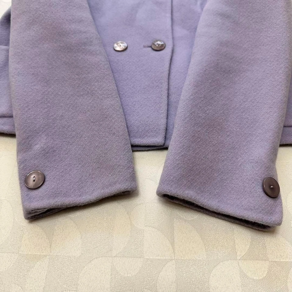 Max Mara Short Angora Wool Coat Jacket Blouson Women Size 40 Lavender PURPLE - Image 4 of 4
