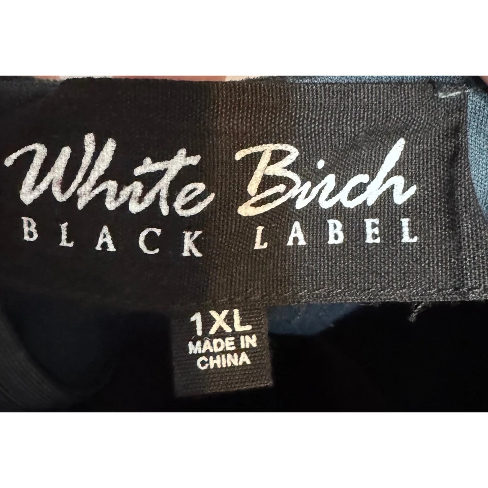 Mono Halter Blanco Abedul Negro Etiqueta Y2K Terciopelo Chenilla 1XL Disco Glam Lujo Foto 2 de 4