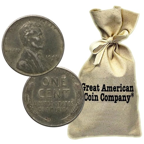 Bag of 1000 Circulated 1943 Steel Pennies P D & S Mint Marks WWII Wartime Cents