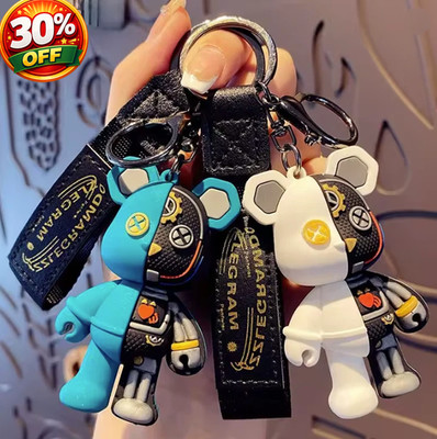 1pc Cute Cartoon Bear Keychain Plastic Mini Pendant Bag Charm Accessory - NEW