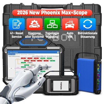 TOPDON Phoenix Max+Scope Profi Diagnose Tablet CANFD DoIP J2534 Online Codierung