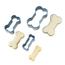 Dog Bone Cookie Cutters Set of 3, Shapes 3PCS Blue, Silver