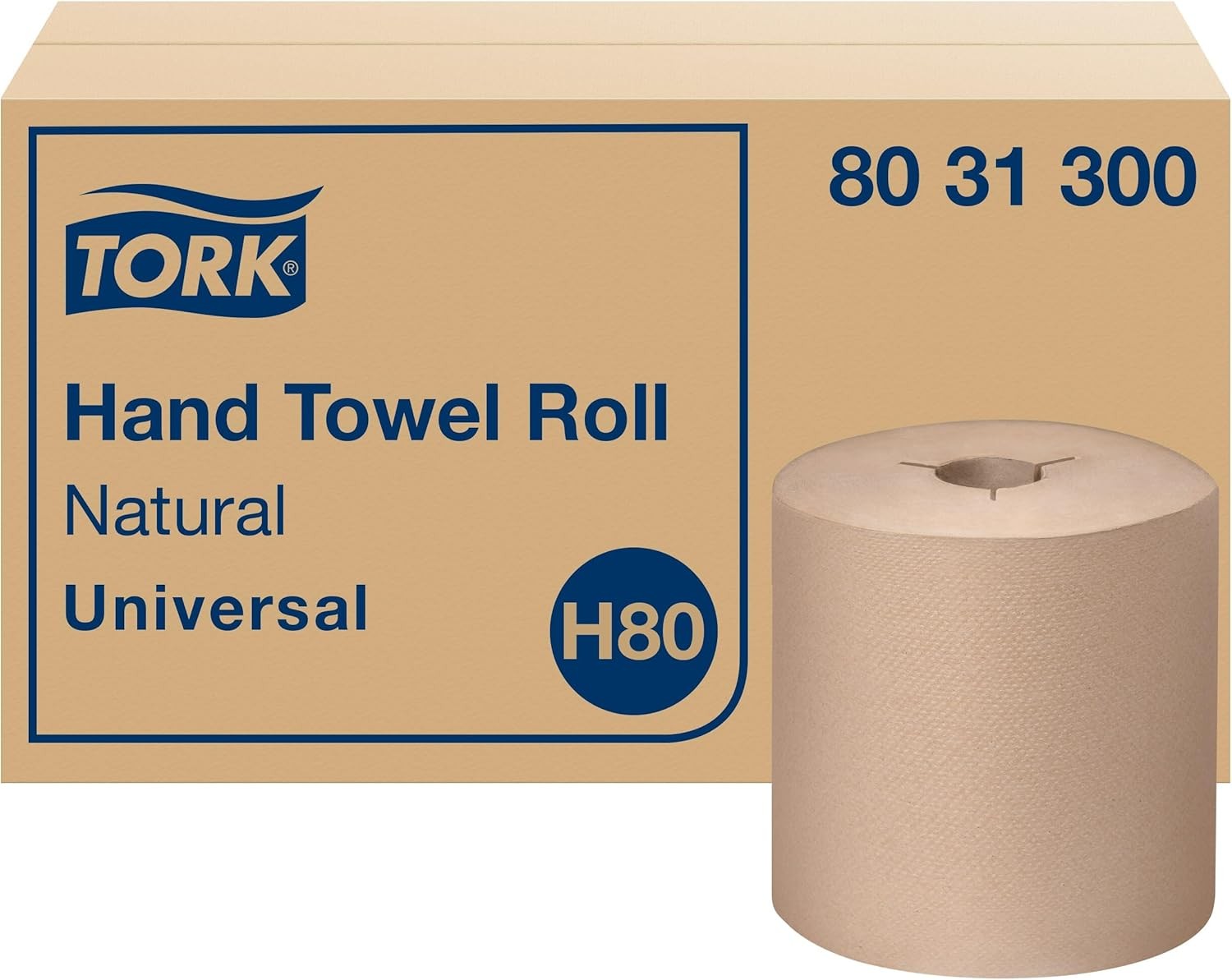 Roll Natural H80, Universal, 100% Recycled Fiber, 6 Rolls X 800