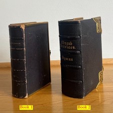 Pair Victorian Brass-Mounted Prayer Books - 1864 1877 - Common Prayer -Inscribed