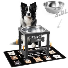 0.8 Gallon Elevated Dog Water Bowl for Medium Dog, 4-Height Adjustable 8  12....
