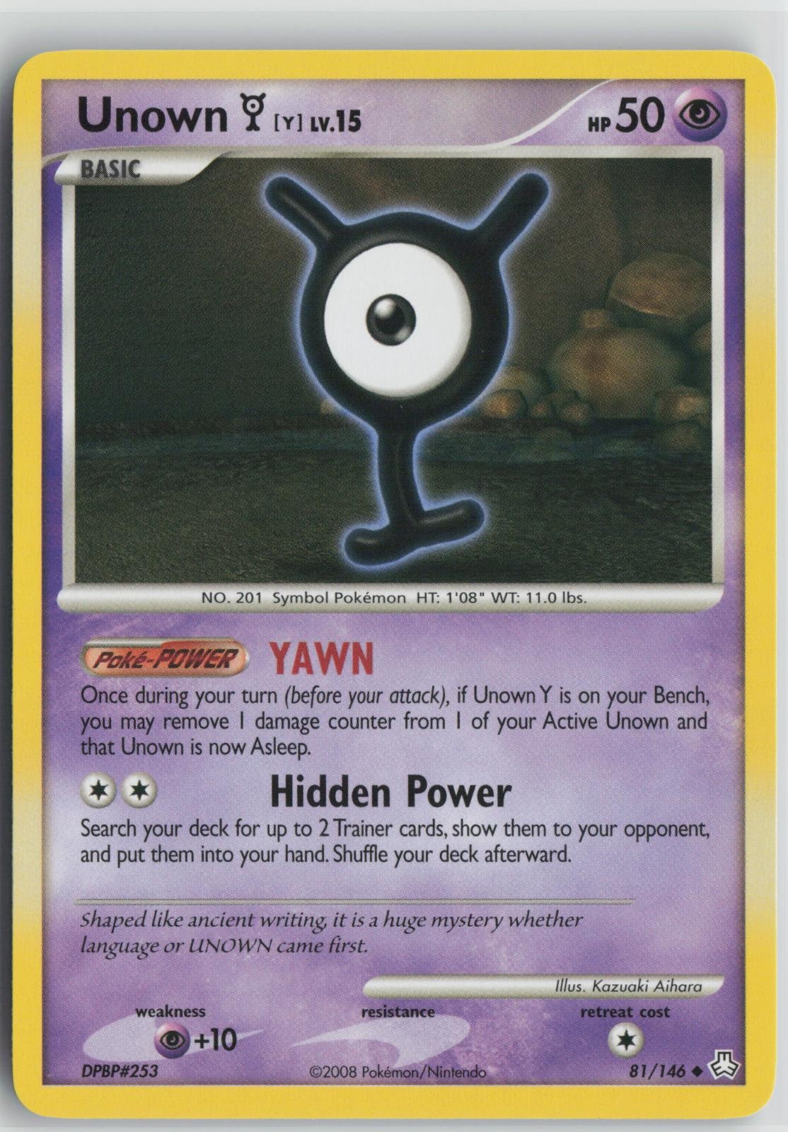 Unown [Y] 81/146 Uncommon Legends Awakened Pokemon Near Mint