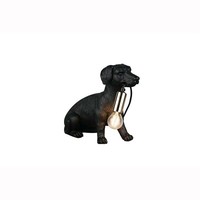 Tischleuchte Beistelllampe Dekolampe Figur Kunststoff Schwarz Schnurschalter H 2
