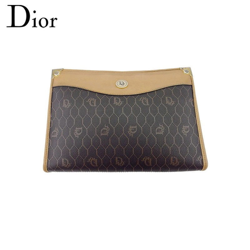 Pochette Dior printemps d'occasion pour femme homme ancien motif nid d'abeille noir B