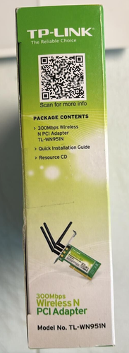 TP-Link N300 Wireless Advanced PCI Adapter TL-WN951N NIB FACTORY SEALED Look - Afbeelding 4 van 4