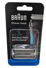Braun Series 3+ Silver Replacement Foil Head Shaver Head 1 Pack for Face