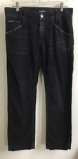 Dolce Gabbana Men Low Rise Black Corduroy Cotton Stretch Straight Leg Size 32/30