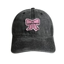 Bow Denim Baseball Cap for Women Girls Vintage Washed Distressed Adjustable T...