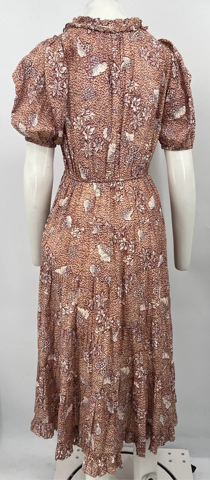 Vestido midi manga corta estampado floral Ulla Johnson 'Ava' talla 4 Foto 4 de 4