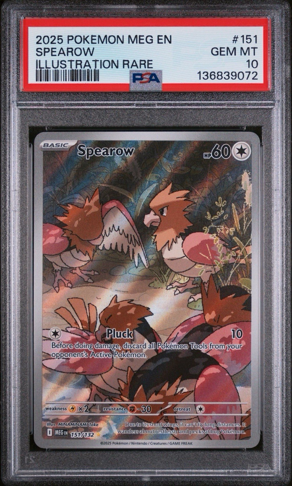 PSA 10 Spearow 151/132 Me01: Mega Evolution Holo