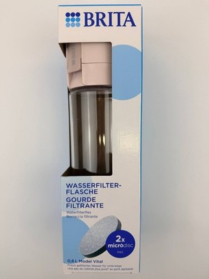 BRITA Vital 600ml Wasserfilter Flasche Rosa inkl 2 MicroDisc Neu