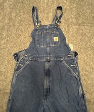 Carhartt Men s Denim Blue Jean Bibbed Overalls 34x31