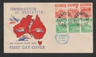 Australia 1953 FDC Cover Food Production Set Strips Of 3 Manifold Vic Postmark
