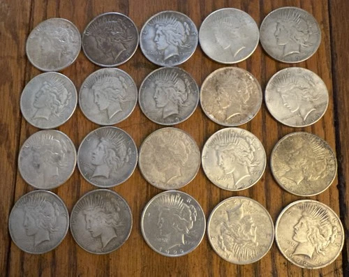 USA Peace Silver Dollar Roll of 20 coins VF Cull Random Dates All Different
