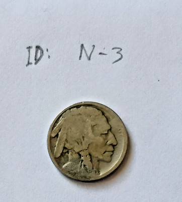 1913-1938 Old Indian Head Buffalo Nickel Dateless Undated, Actual Coin [N3]