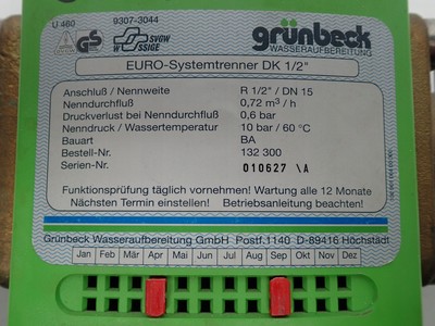 Grunbeck Euro-Systemtrainer DK 1/2'' Systemtrenner
