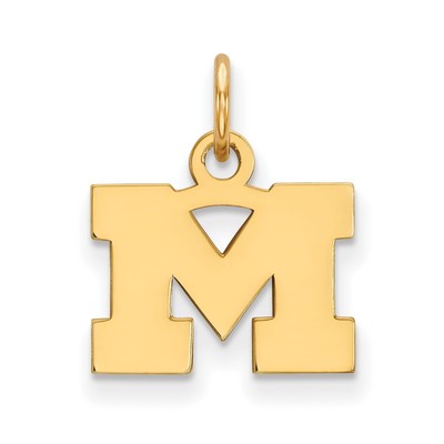 10k Gelbgold Block M Anhänger Charm Uni Initiale Monogramm Schmuck