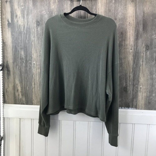 Abercrombie & Fitch Sudadera Verde Tejido Gofre Talla S/M - Imagen 3 de 3