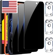 3PCS Privacy Screen Protector and Camera Lens Glass for iPhone 17 Pro Max 6.9"