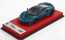 Ferrari 488 Pista RED LEATHER BASE Blue Capri and Black Roof 1:43 BBRC202BCG