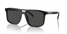 PRADA PR A22S 16K08Z Black Silver Logo Dark Grey Lens Sunglasses AUTHENTIC