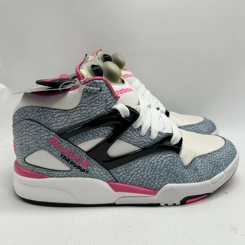 Reebok The Pump Hexalite Mens Size 8 US  4-248558 White Gray Pink Athletic Shoes - Image 2 of 4