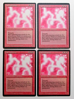 Magic the Gathering - 4 x Ball Lightning - The Dark - Mtg - Old School - Playset