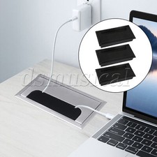 3 Pcs Black Cable Cords Grommets Organizers for Desk 3.15 x 6.3 Inch
