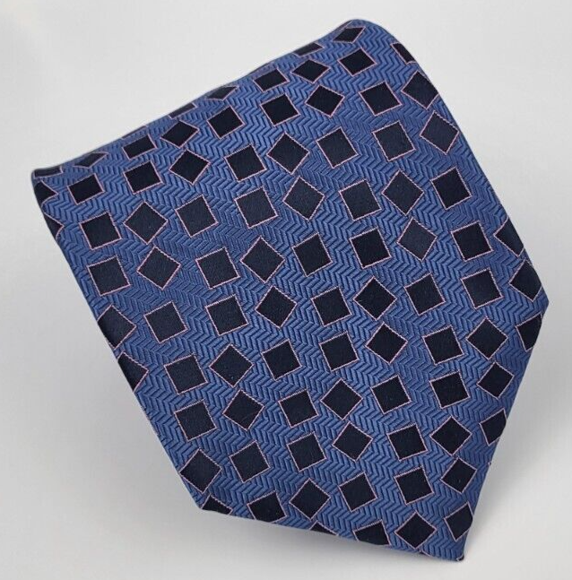 Canterbury Silk Tie Blue Black Geometric Men Necktie 58 x 3.5 | eBay