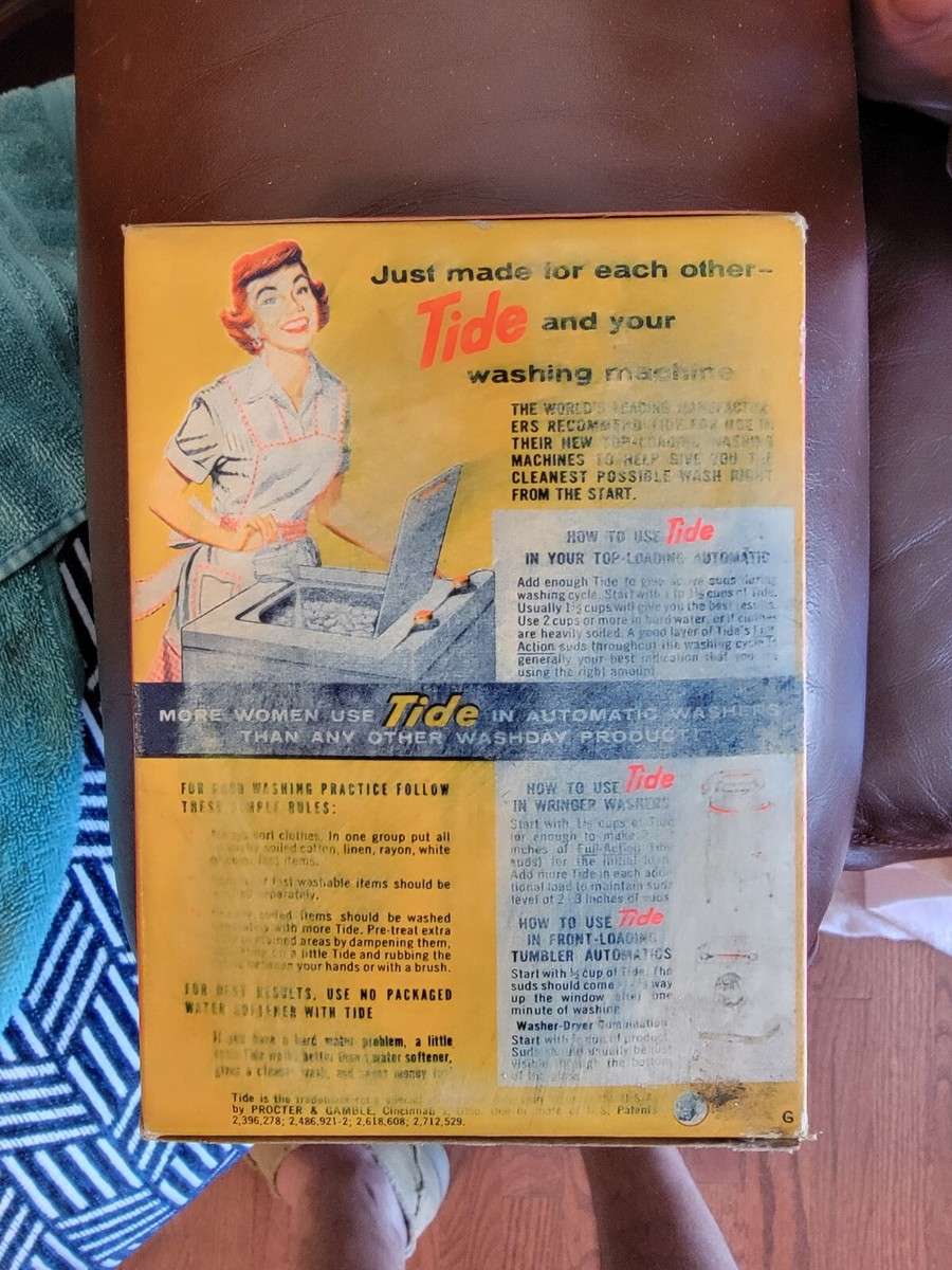 Vintage Tide Laundry Detergent 7.5oz 1962 - 1964 MCM Mid Century