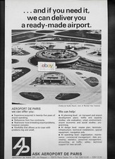  AEROPORT DE PARIS CHARLES DE GAULLE AIRPORT #1 TERMINAL1974 AERIAL VIEW AD