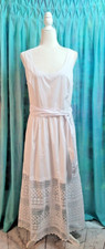 NWT ~ Lauren Ralph Lauren Lace Hem Maxi Dress ~ White ~ Sz 12 ~ MSRP $175