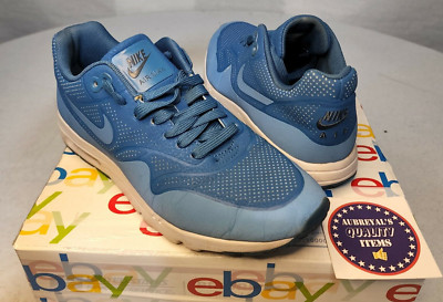 Nike Air Max 1 Ultra Moire Shoes Blue/White Sneakers 704995-402 - Size 7.5