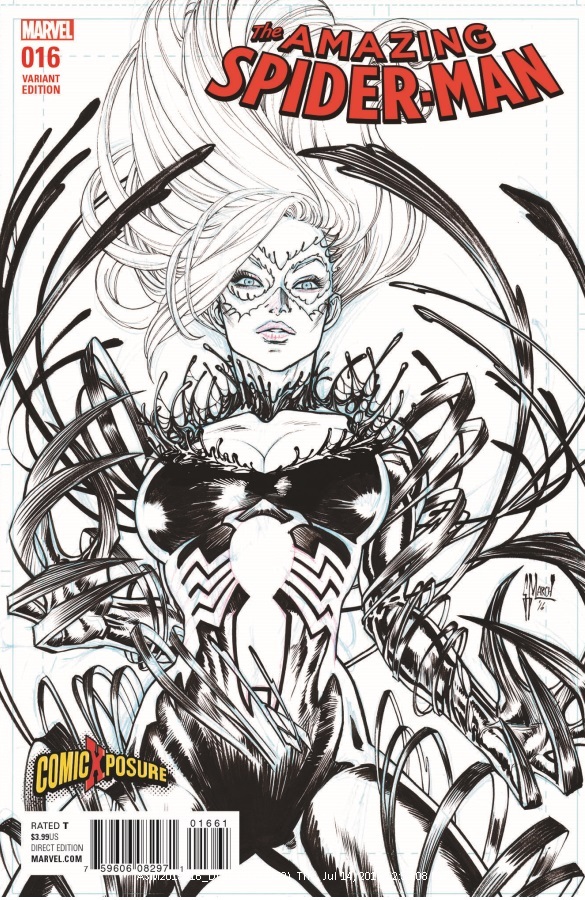 AMAZING SPIDERMAN 16 COMICXPOSURE MARCH SKETCH VARIANT BLACK