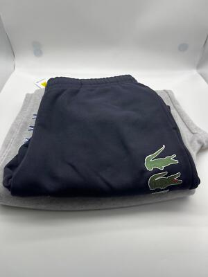 NWT Men's Lacoste Durable Elegance Sweatpants Jogger Pant Black Grey Sizes 0009