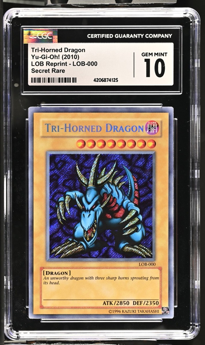 POP 1* Tri-Horned Dragon LOB-000 SR CGC 10 Yu-Gi-Oh 2010 Secret