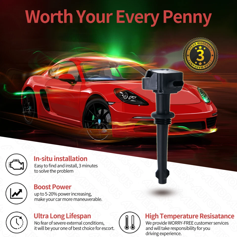 ✅ 8 Ignition Coils for 2010-2013 Land Rover LR4 Range Rover Sport 5.0L V8 UF618 - Imagem 3 de 4