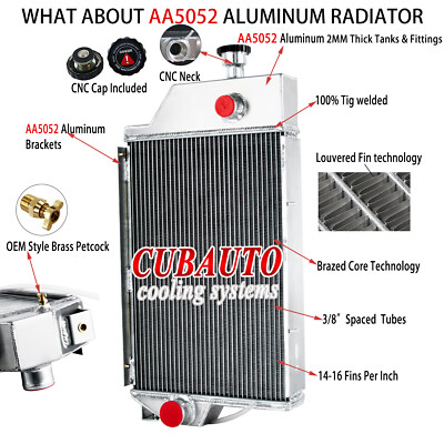 4 Rows Tractor Radiator For John Deere 2440 2640 Models #AR90945, AR90947