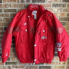 VTG MENS L Tampa Bay Buccaneer Logo Athletic Full Zip Puffer Jacket Pro Line NFL