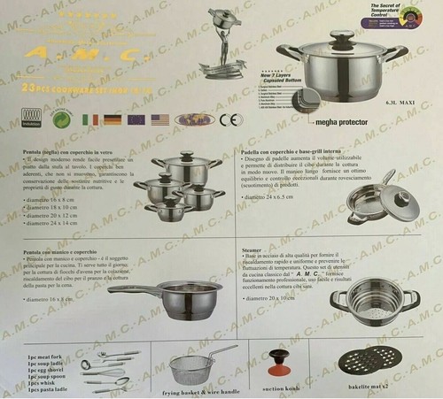 A.M.C. Non-Stick Induction Stainless Steel 23-Piece Cookware Set - Picture 5 of 5